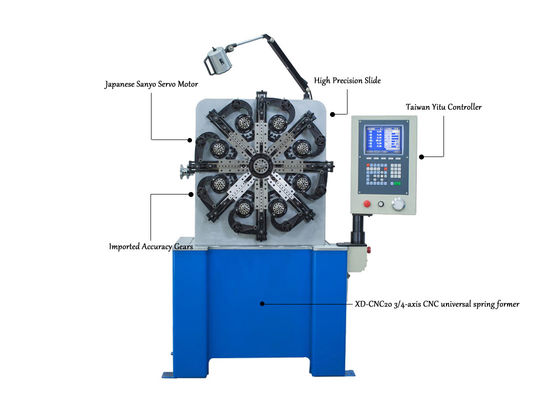 0.3mmから2.3mmワイヤー直径の範囲が付いているXD-CNC20 3軸線のねじりばね機械