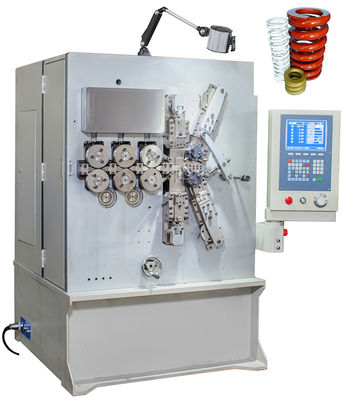 6 つの軸線の灰色白のコンピュータ化された CNC の大きい圧縮ばね巻く機械